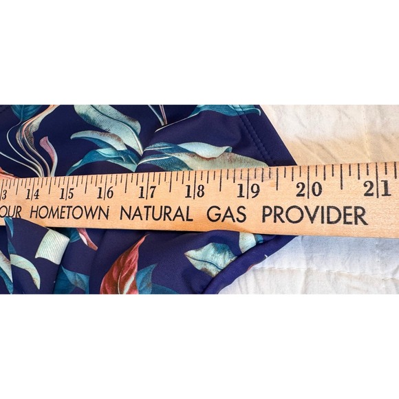 Mynah Women's Swimsuit Navy Blue Floral Print One Piece Tie Waist Size 22W - Picture 5 of 5